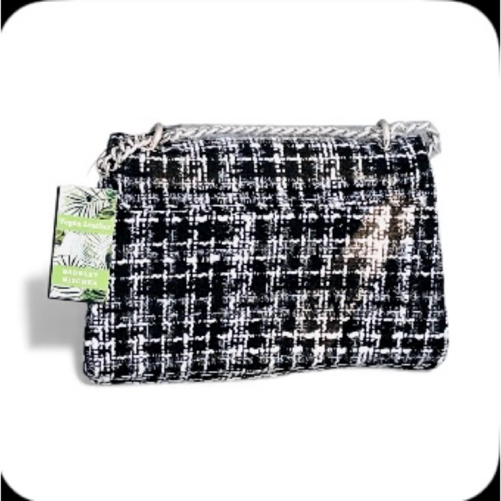 Badgley Mischka NWT Black and White Tweed Clutch - Picture 3 of 4